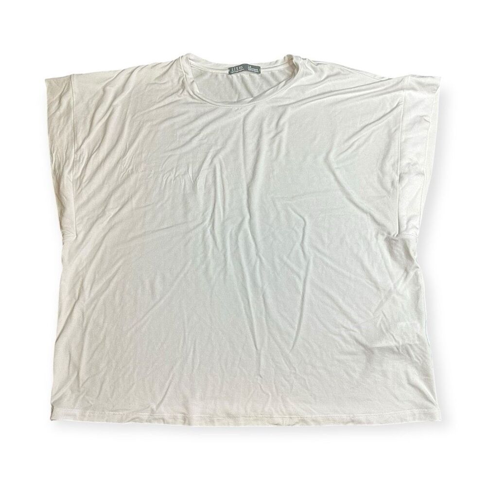 I LOVE TYLER MADISON Women’s White Bamboo Dolman Sleeve Oversized Top Size Large